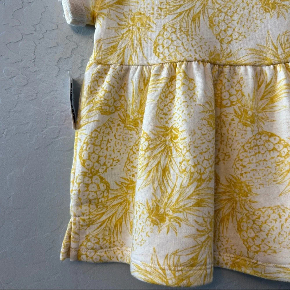 Old Navy yellow pineapple print short sleeve tunic top size 2T NEW